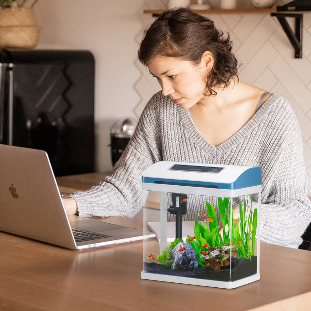 TARARIUM 2-Gallon tank housing betta, guppy, and shrimp