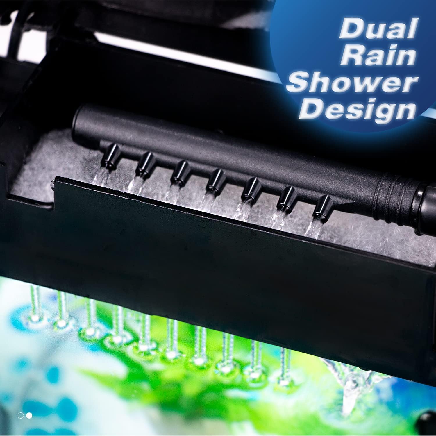 TARARIUM self-cleaning system close-up emphasizes easier tank maintenance.