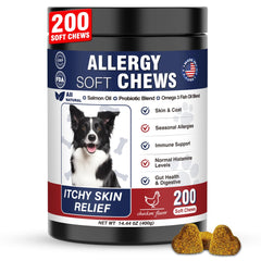 Taraxa dog allergy relief bottle for soothing seasonal itching and dry skin.