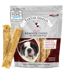 Tartar Shield packaging image shows USA-made dental chews for XL dogs.