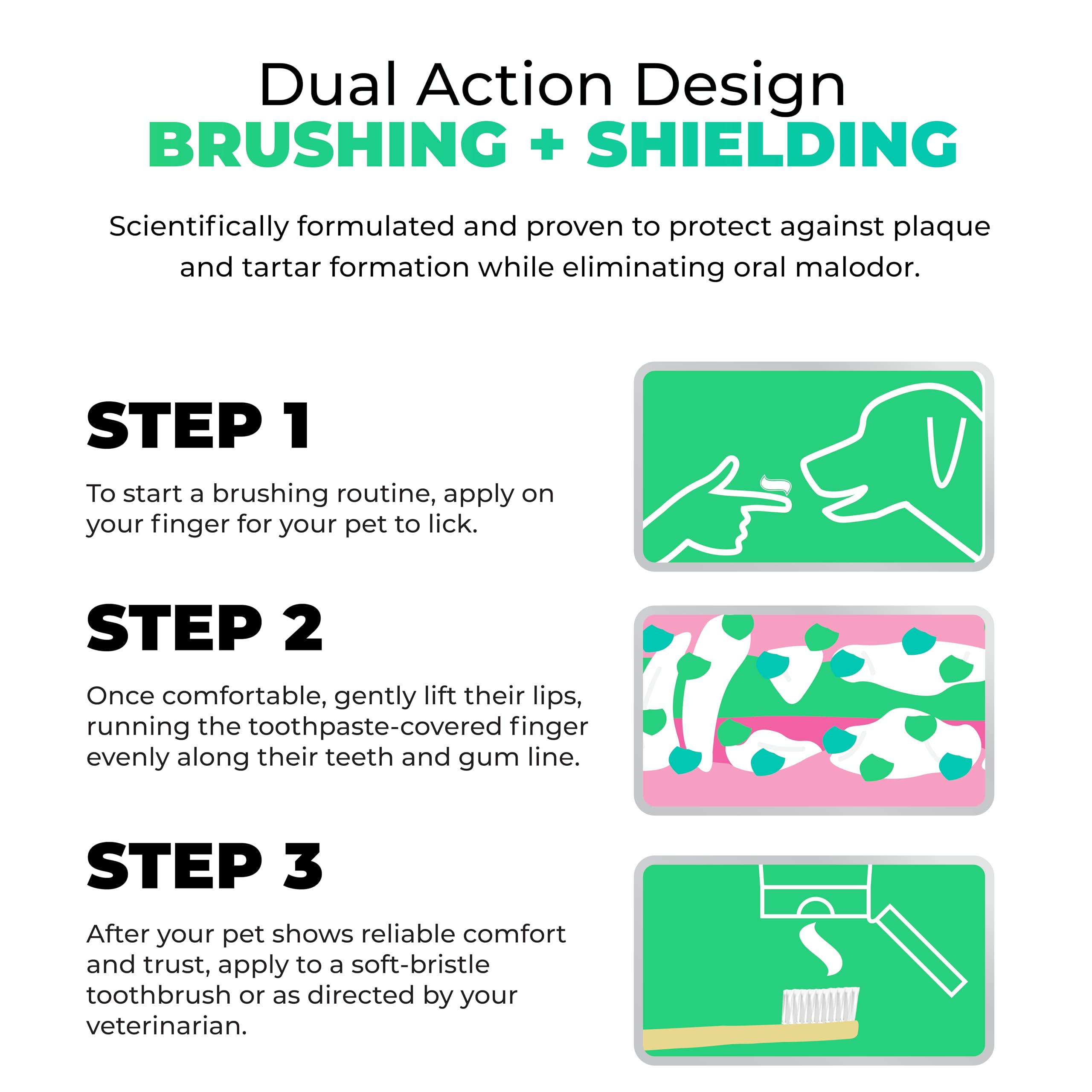 Tartar Shield Pro Care resealable tube with mess-free nozzle for easy daily brushing.