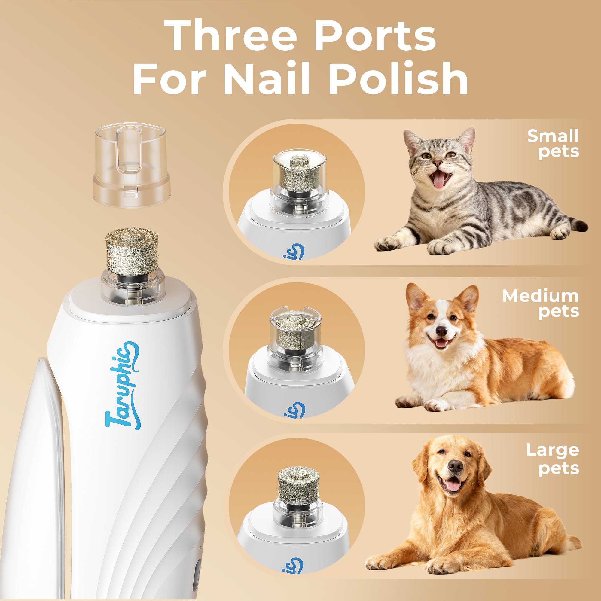 Taruphic dual LED lights illuminate nails for precise trimming in dim light.