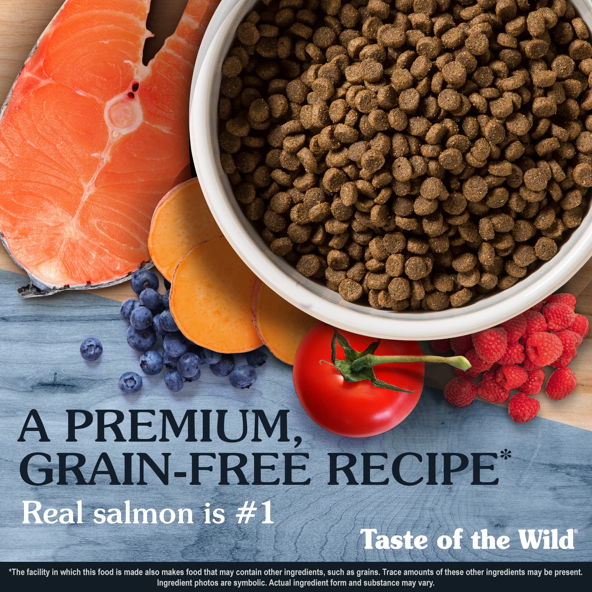 Taste of the Wild Pacific Stream ingredients featuring vegetables and fruits rich in antioxidants.