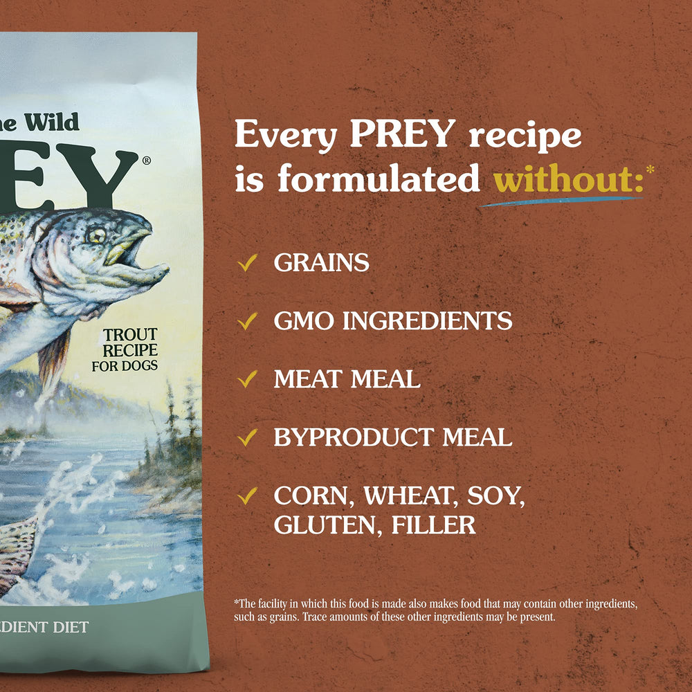 Taste of the Wild PREY four-key-ingredient diet close-up with lentils and tomato pomace.