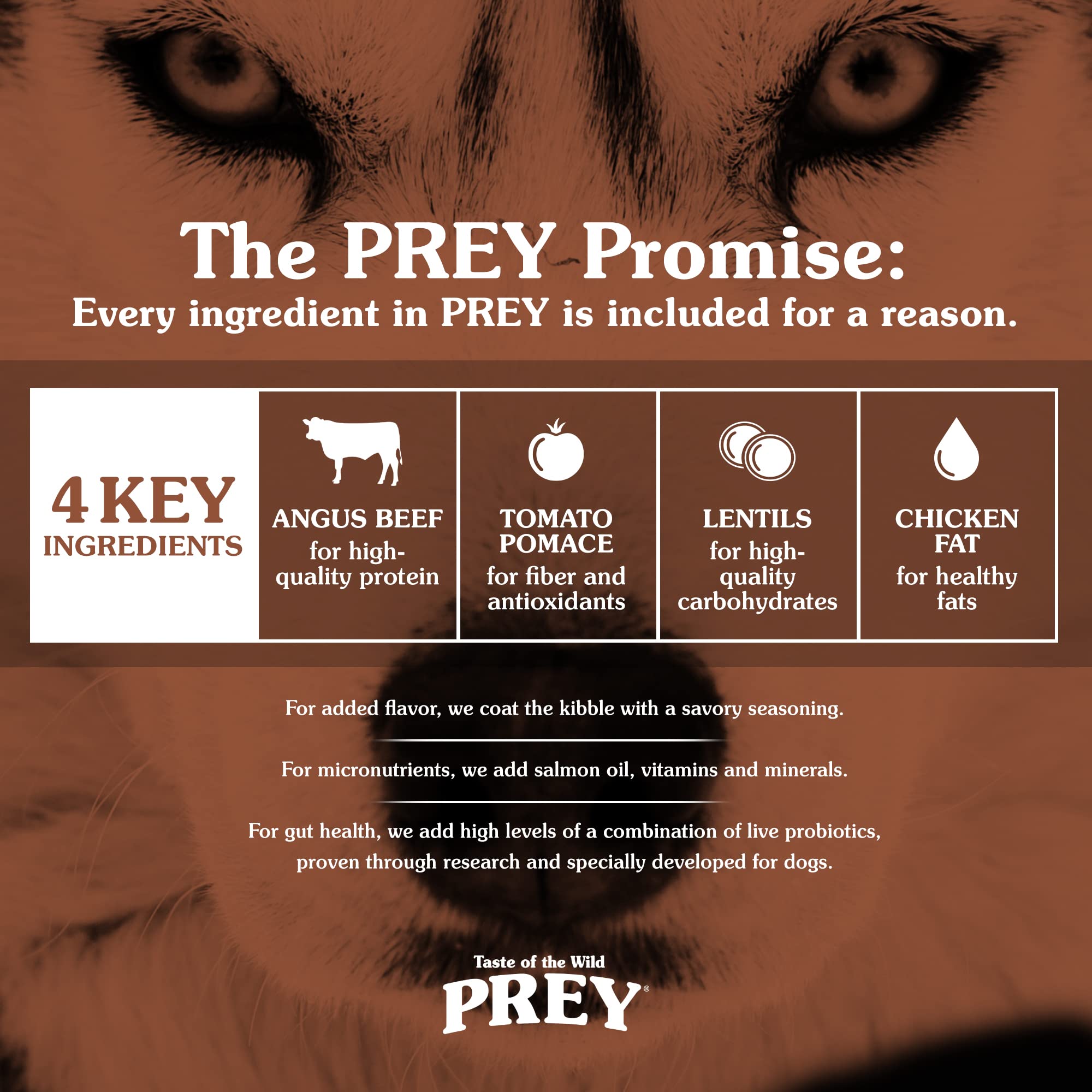 Taste of the Wild PREY omega fatty acids DHA benefit for skin and coat.