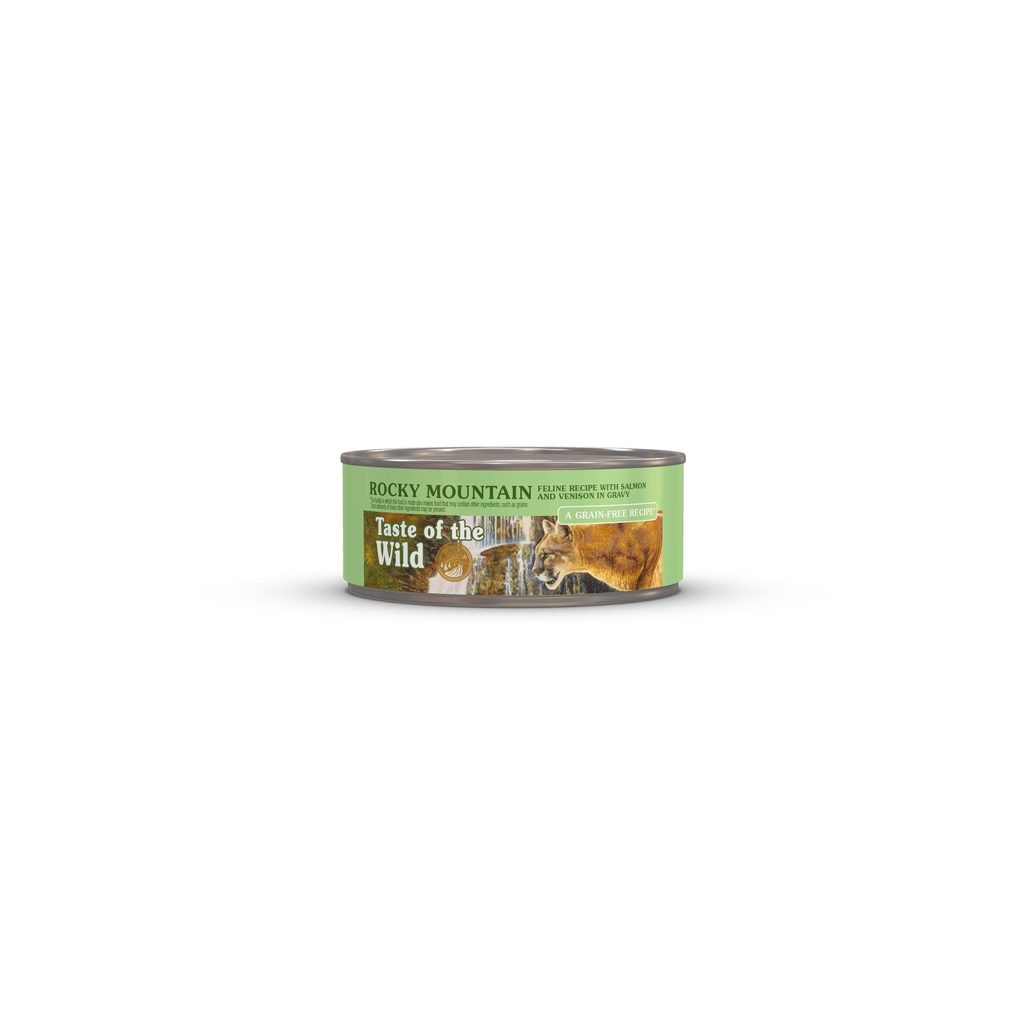 Taste of the Wild Rocky Mountain salmon and venison in gravy can offers a protein meal option.