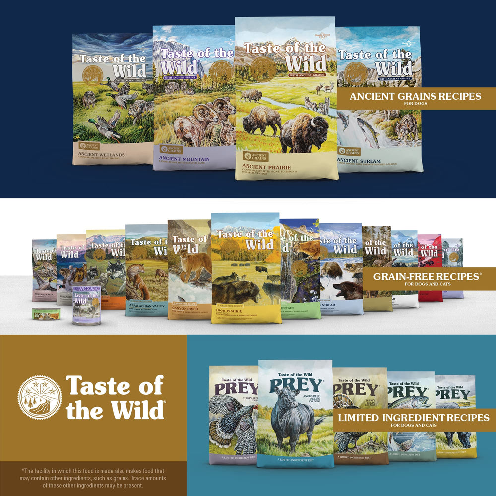Taste of the Wild Wetlands family-owned USA-made brand emphasizes trusted ingredients for pets.