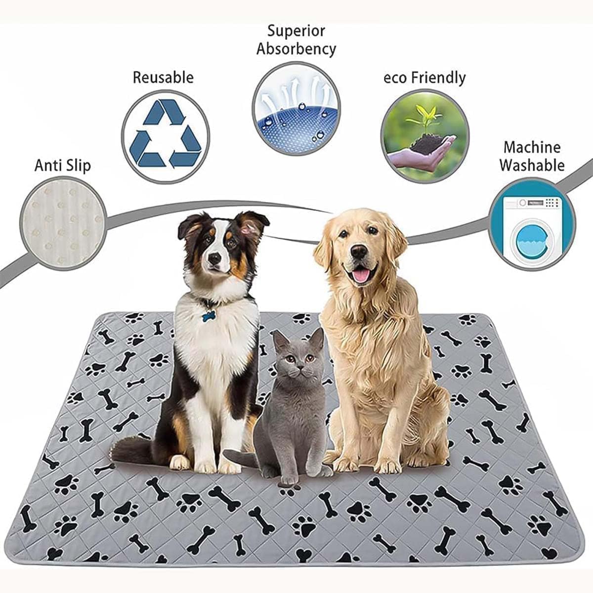 Tasunte pheromone puppy pads feature four-layer protection to guard against leaks.