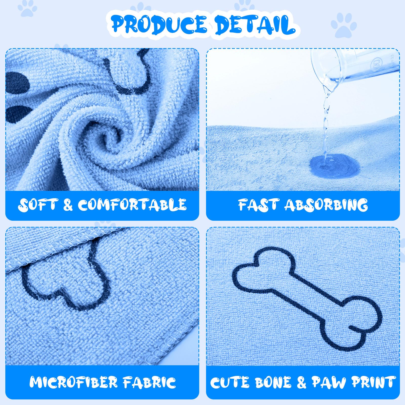 Tatuo dog towels quick-dry fabric close-up highlighting plush absorbency.