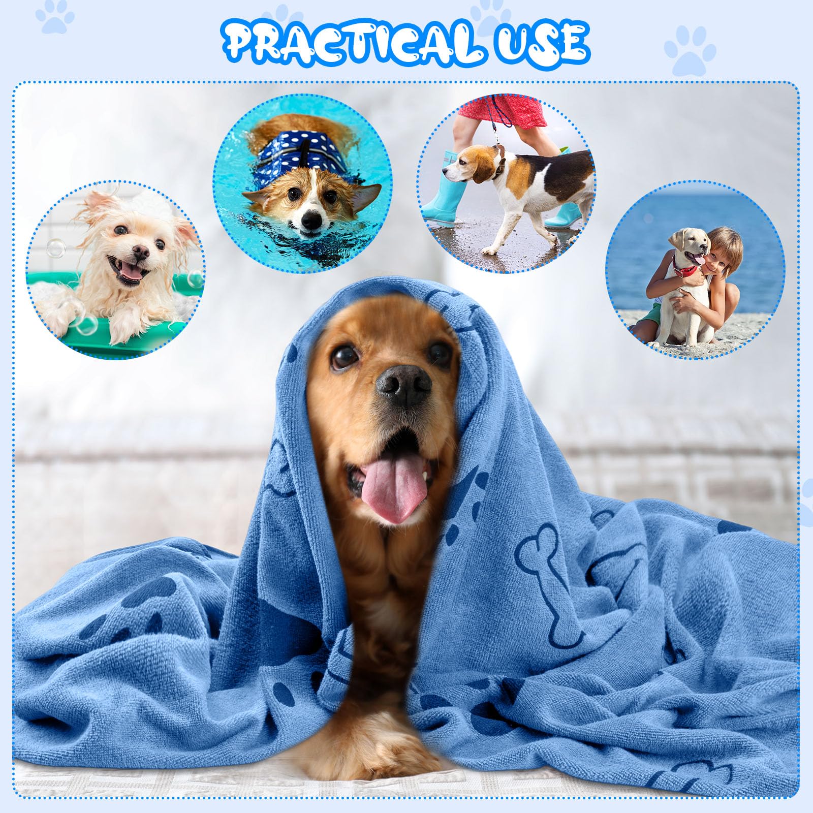 Tatuo dog towels travel-ready display folded in a bag.