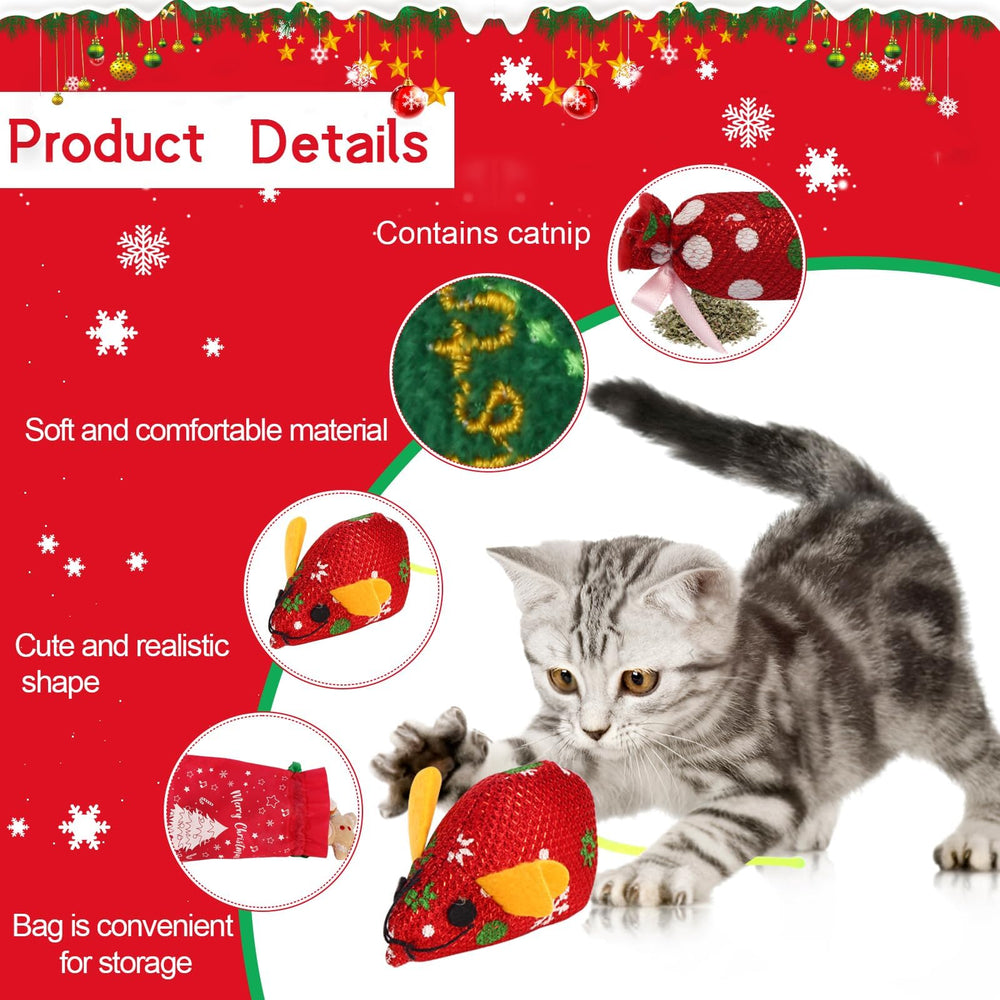 TATWOQ Christmas tree cat toy delivers soft texture and catnip for engaging solo play