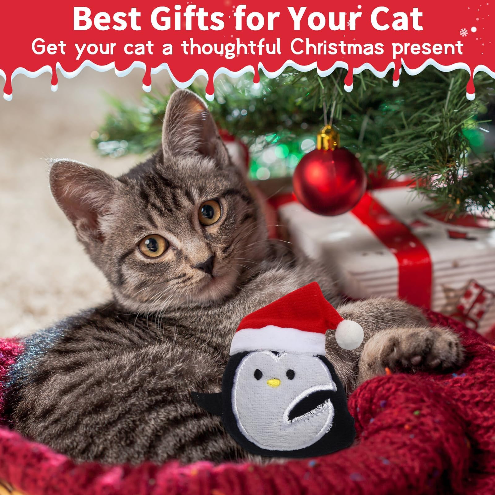 TATWOQ gingerbread man cat toy blends soft plush and catnip for cozy distraction