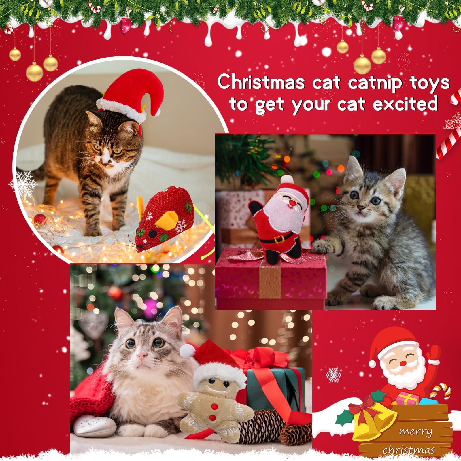 TATWOQ mouse cat toy with plush fill and catnip for chase-worthy fun