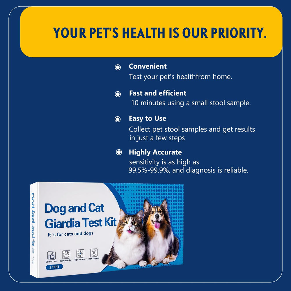 Tauphete Giardia test kit cat use demonstrates home pet testing.