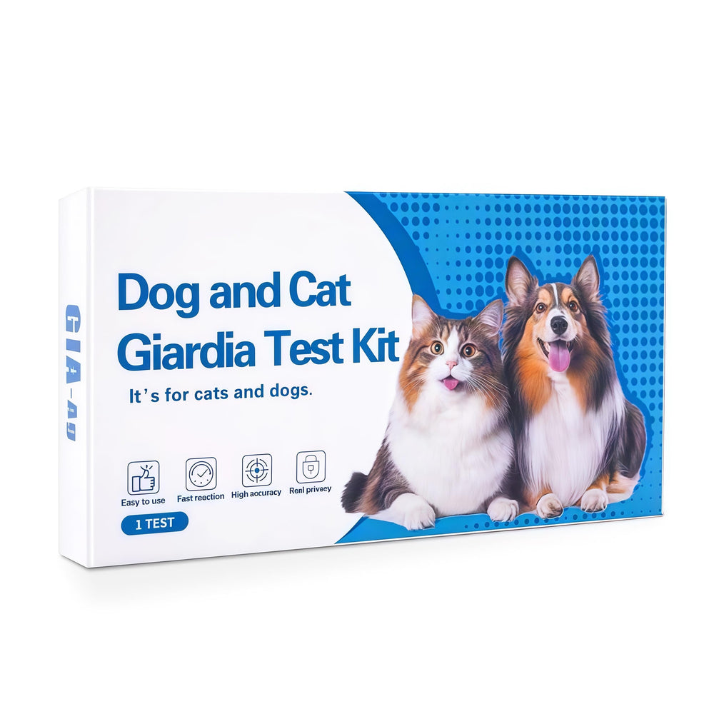Tauphete Giardia test kit packaging shows quick at-home screening.