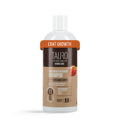 Tauro Pro Line deshedding shampoo bottle showing easy at-home grooming and shedding control.