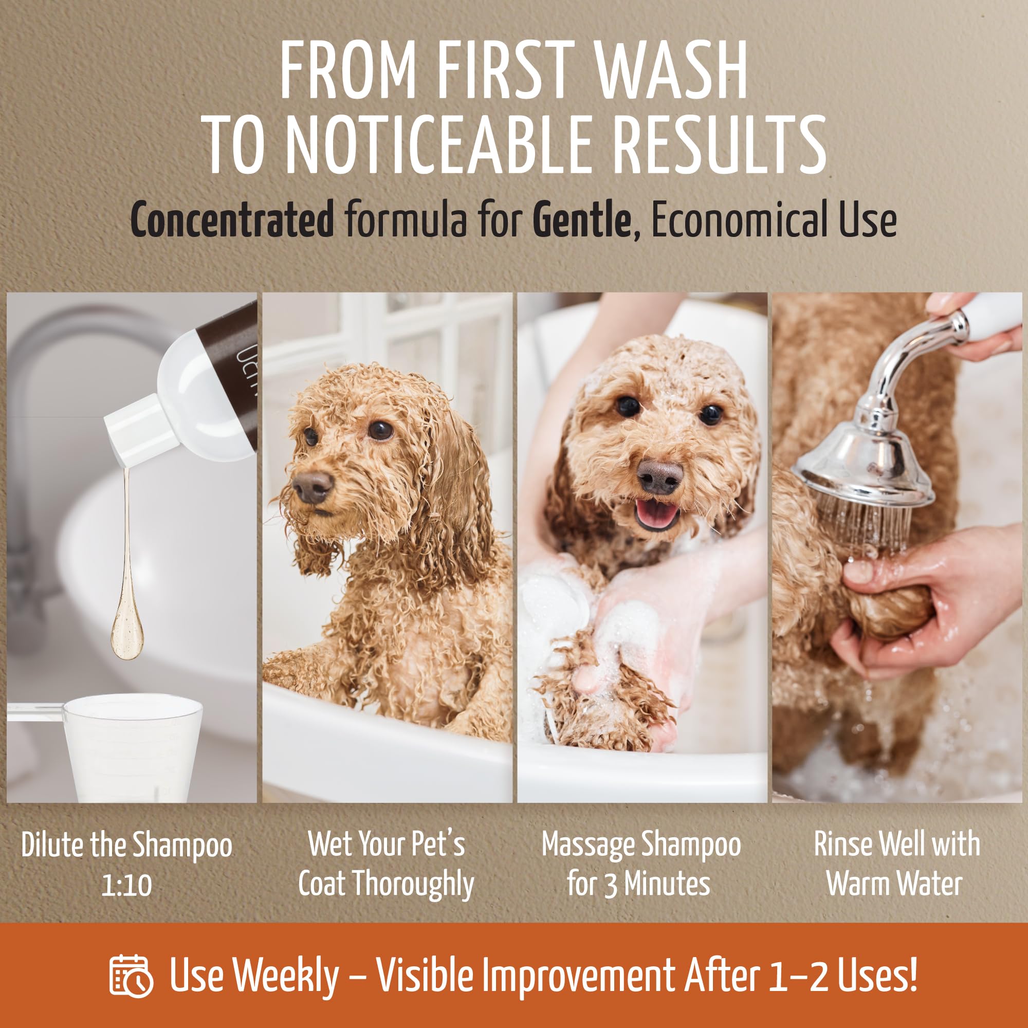 Tauro Pro Line deshedding shampoo glossy-coat image emphasizes shine and hydration.