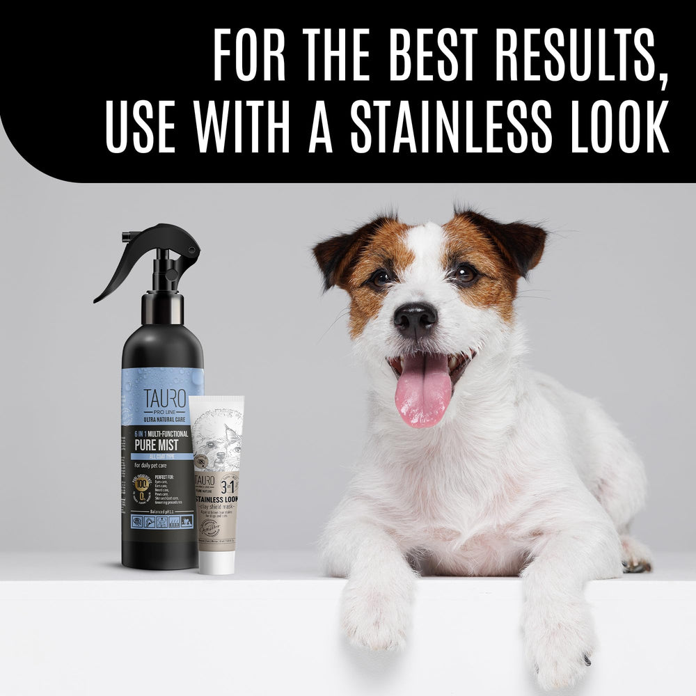 Tauro Pro Line rinse-free-pet-care supports easy between-bath uses.