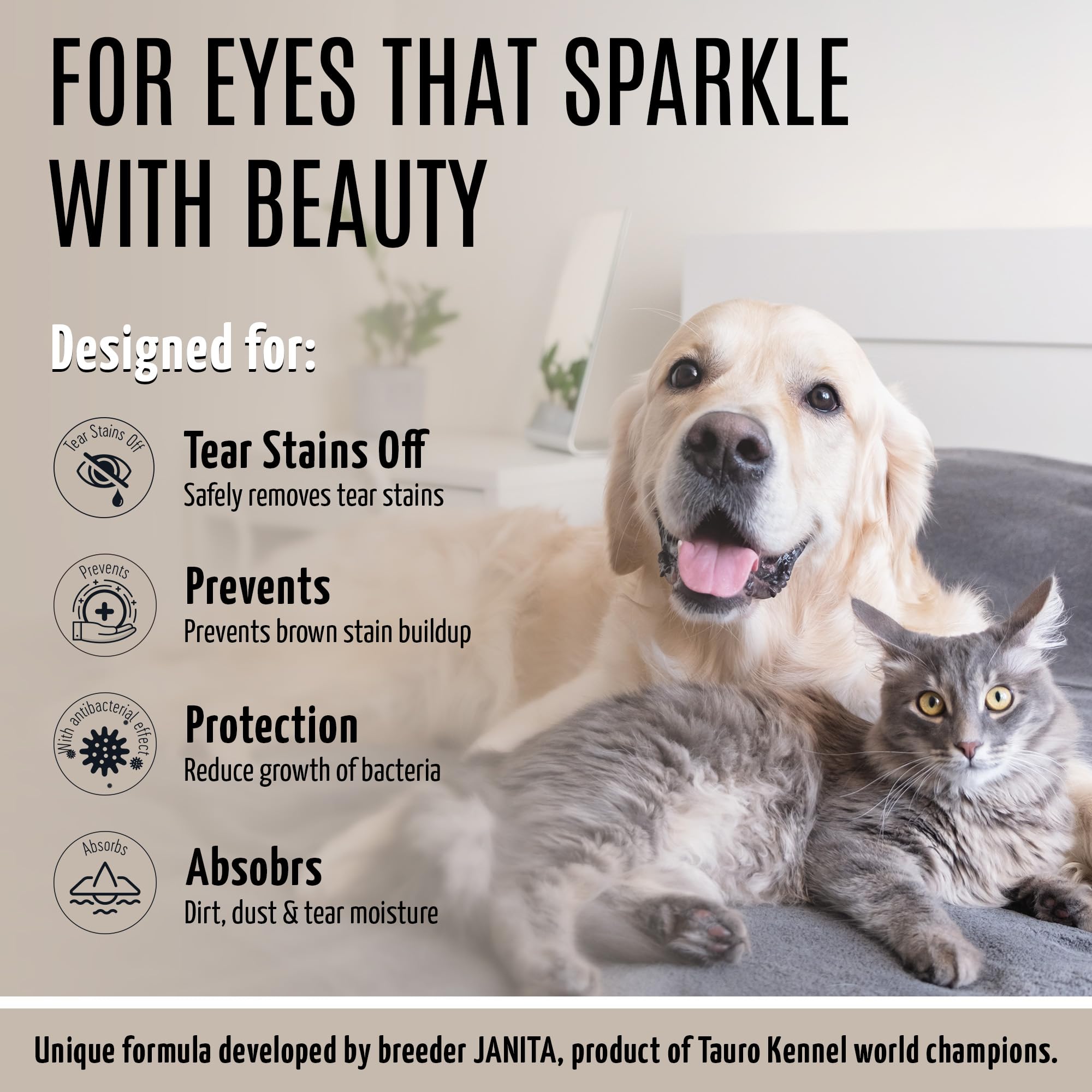 Tauro Pro Line application dab demonstrates gentle clay use on sensitive eye areas.