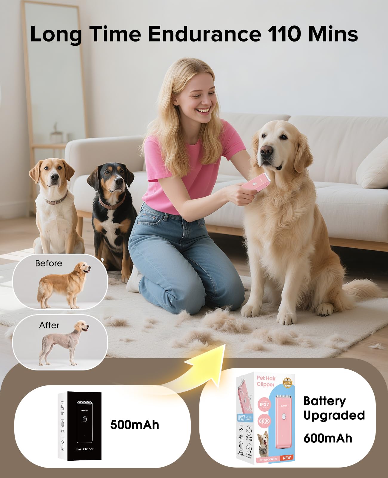 Tawiijou cordless clipper in hand for versatile grooming anywhere