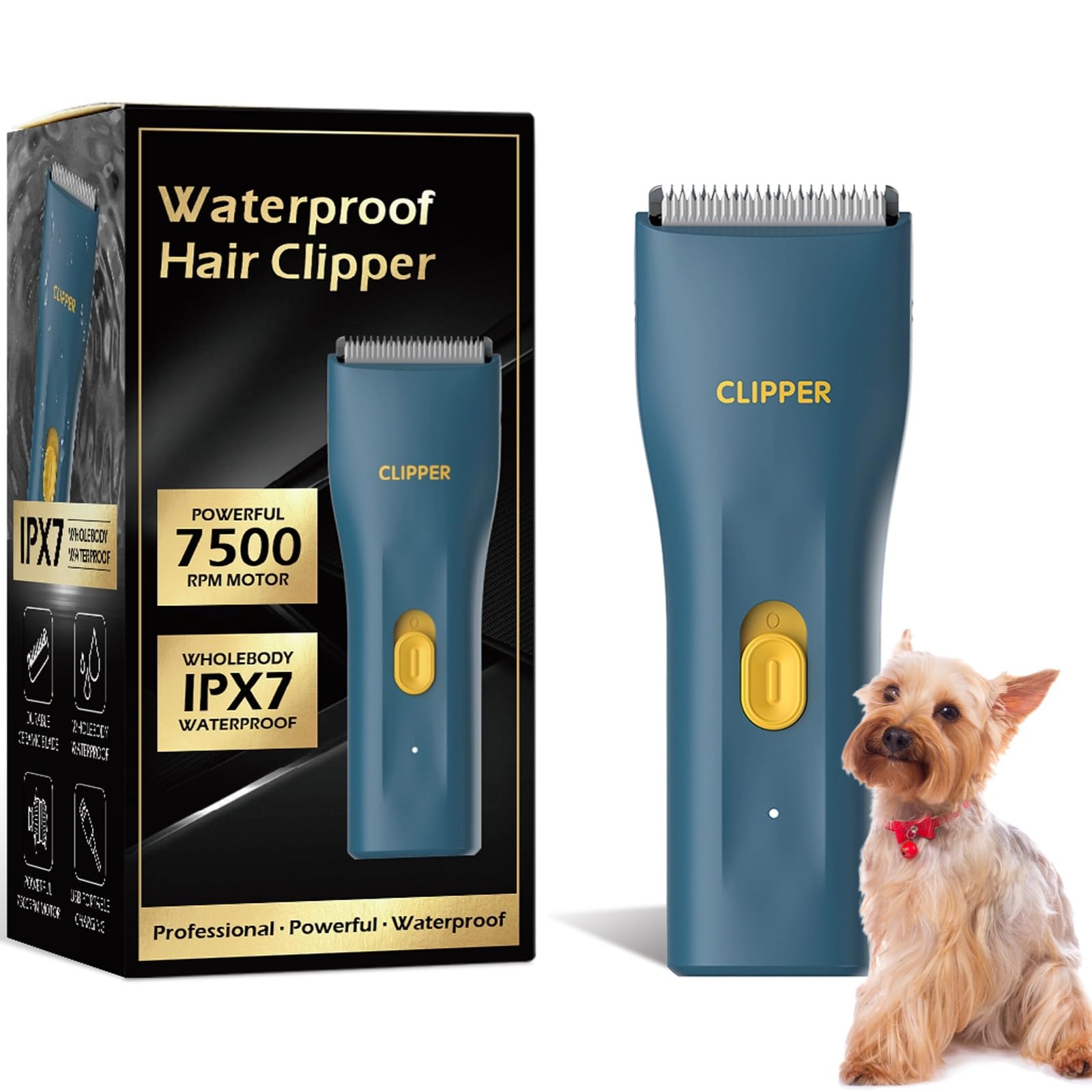 Tawiijou Pet Hair Clipper close-up of ceramic blade for skin-safe precision trimming