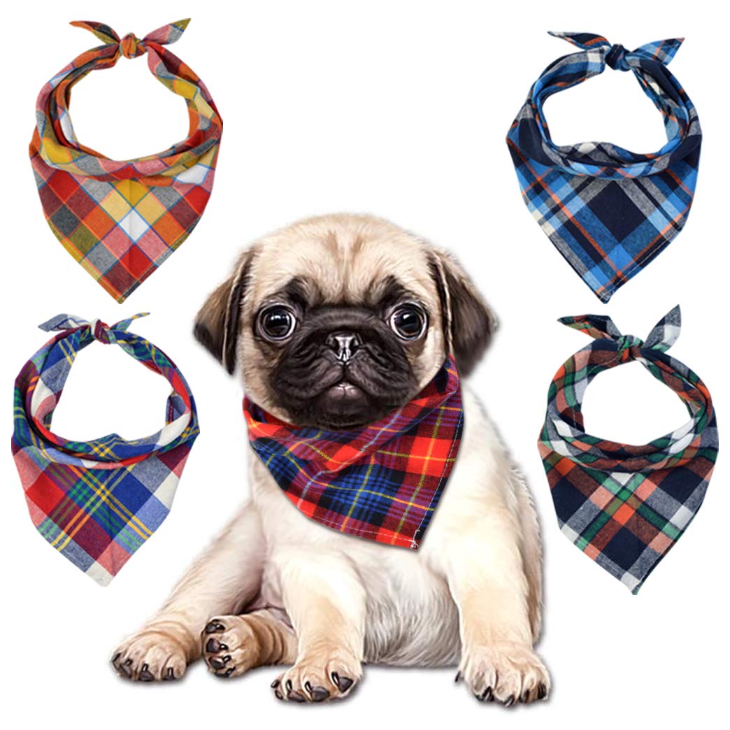 Tayfremn checkered dog bandana offers timeless style for outings and photos.
