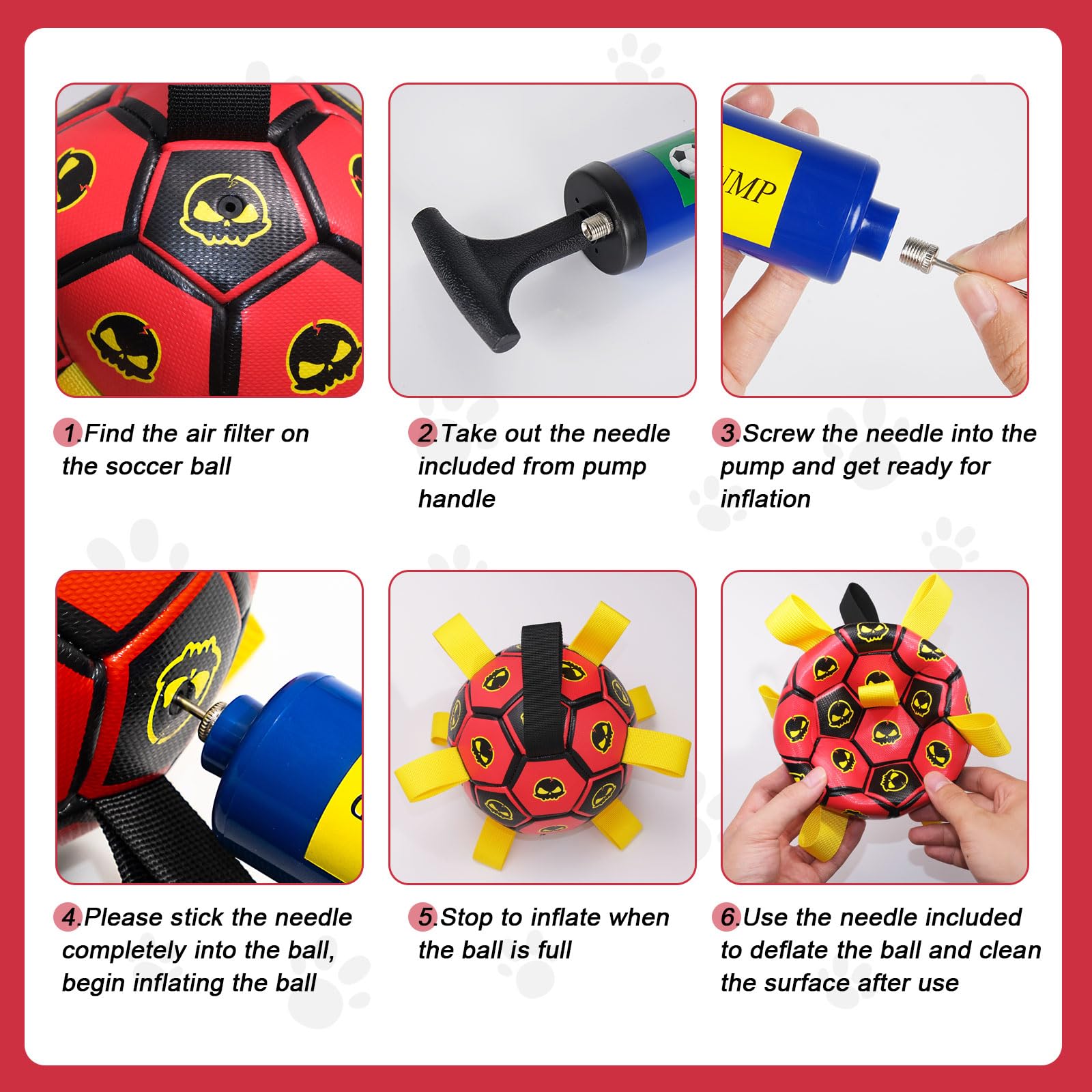 TBC PET ball includes pump and needle adapter for quick inflation