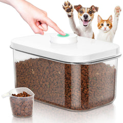 TBMax 6.5-qt front view shows a compact, stackable bin for clutter-free pet food storage.