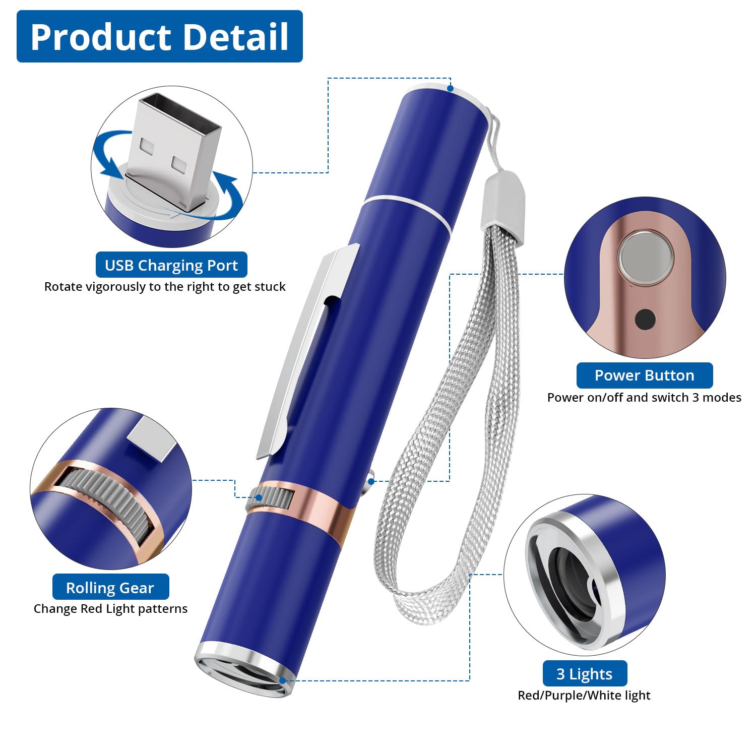 TBTeek cat toy blue pocket-clip-portable fits bags for travel fun