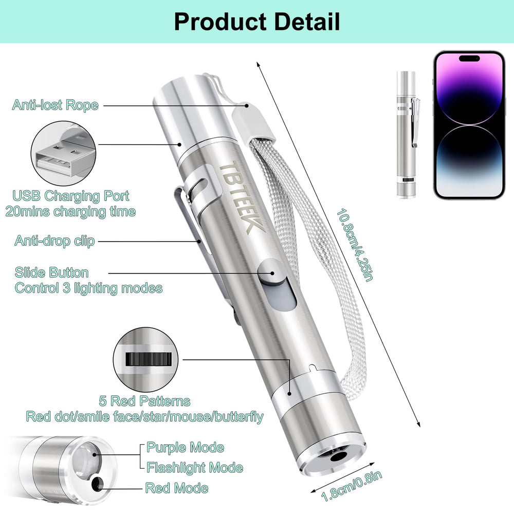 TBTeek cat toy light mode red supports energetic play sessions