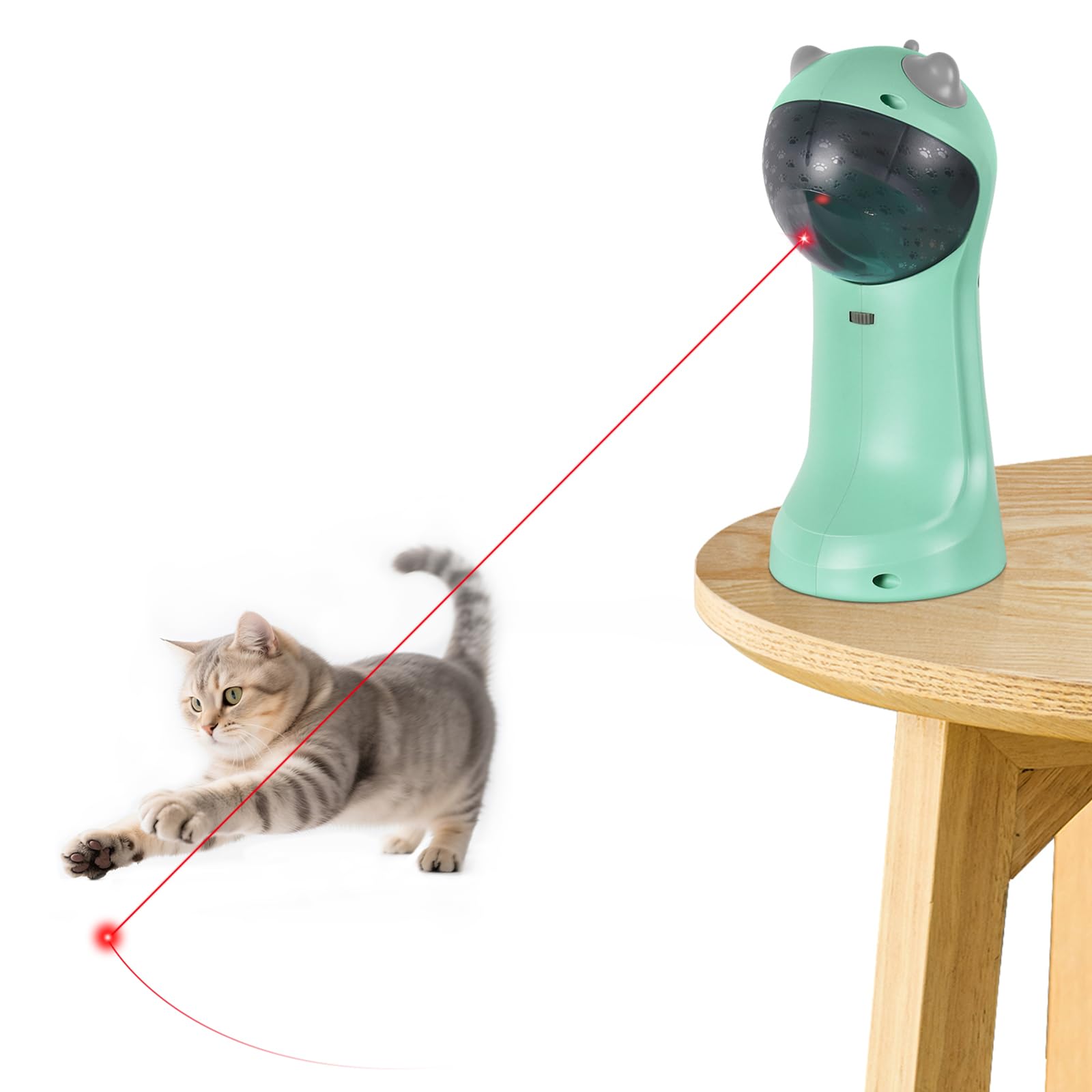 TBTeek cat toy with rotating red dot engages indoor cats in active hunting-inspired play.