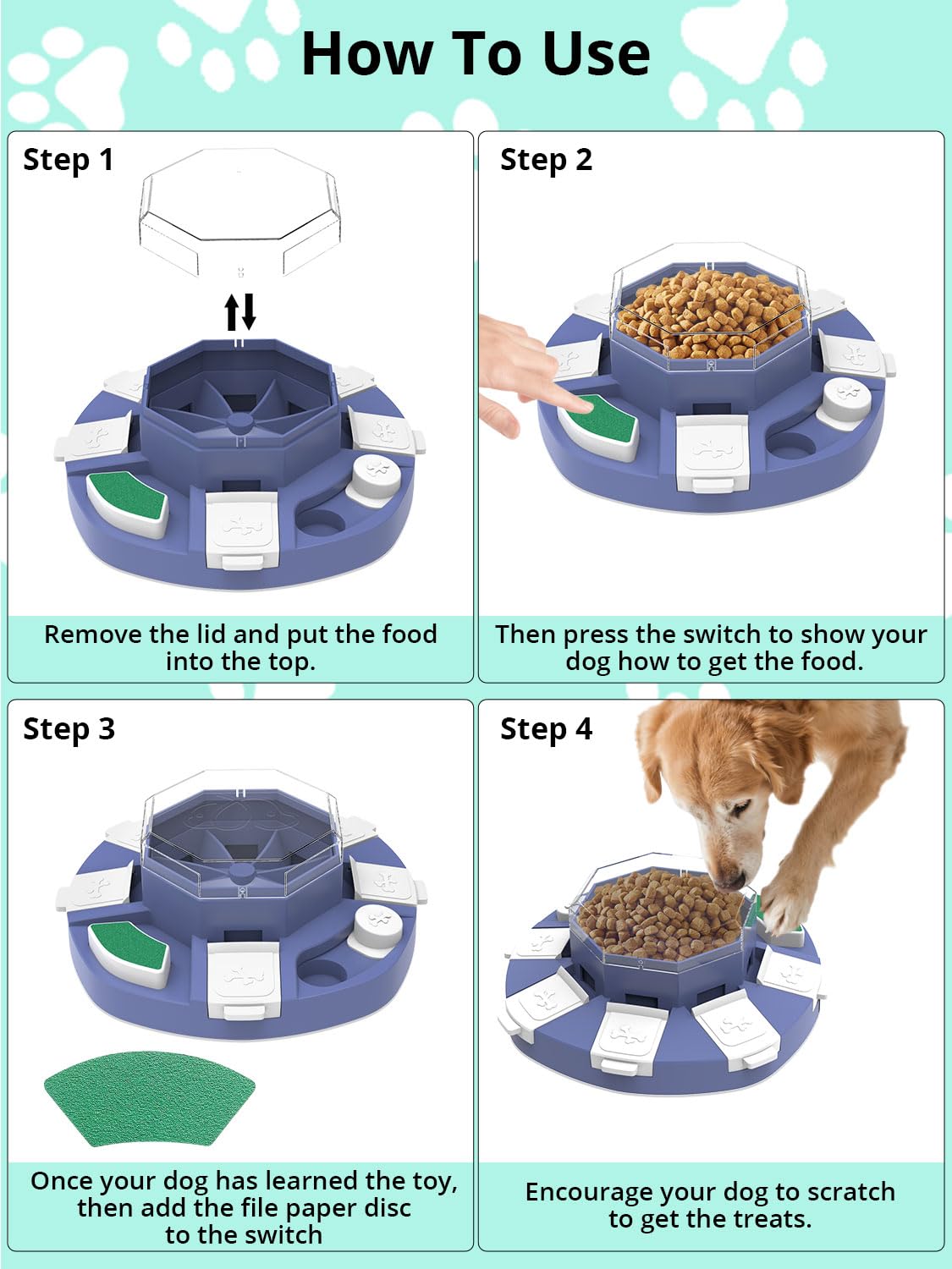 TBTeek dog puzzle toy durable, easy-clean plastic designed for multi-dog households.