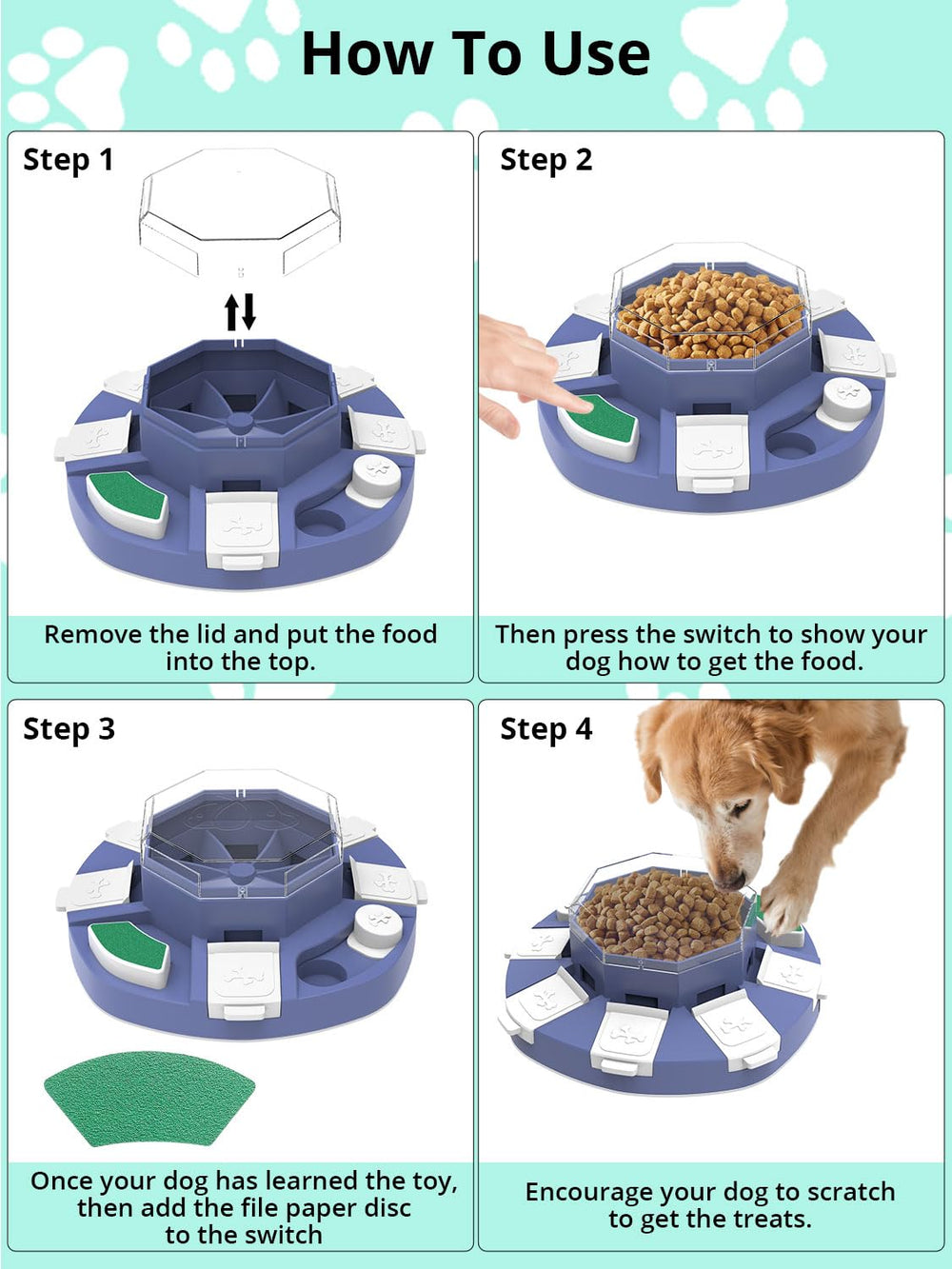 TBTeek dog puzzle toy durable, easy-clean plastic designed for multi-dog households.