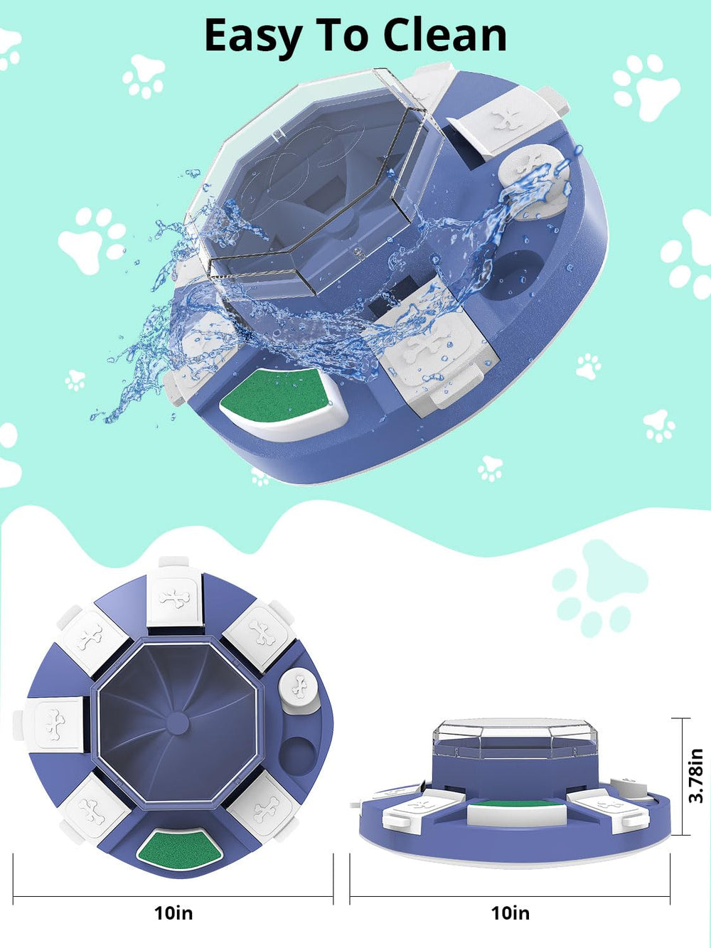 TBTeek dog puzzle toy non-slip base keeps mealtime steady.