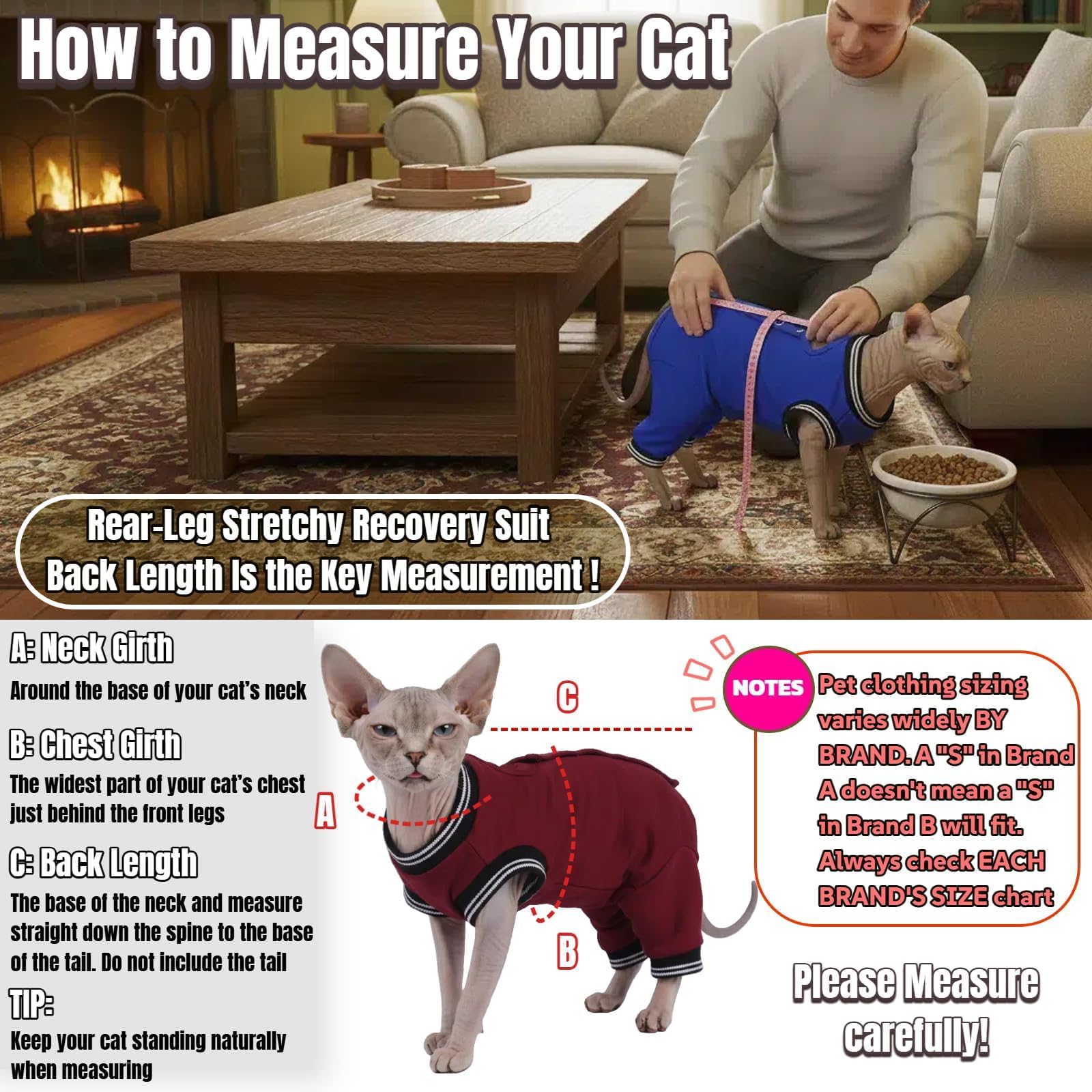 tchaque cat recovery suit sleeve detail shows unrestricted movement