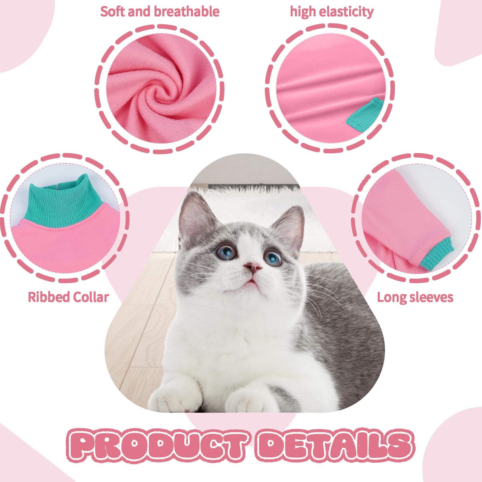 T'CHAQUE Sticky Hair Cat Clothes fabric texture delivers breathable, soft comfort