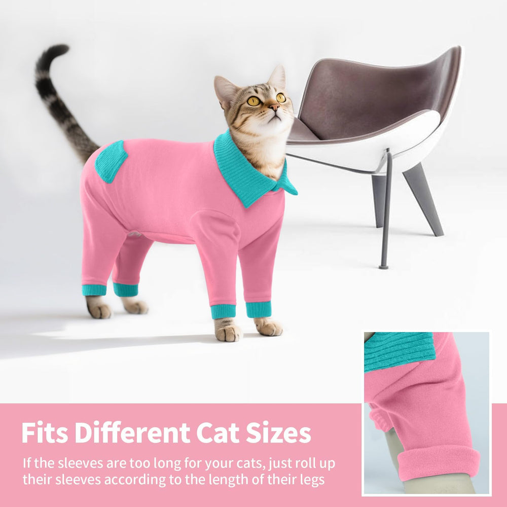 T'CHAQUE Sticky Hair Cat Clothes long sleeves cover fur and minimize mess