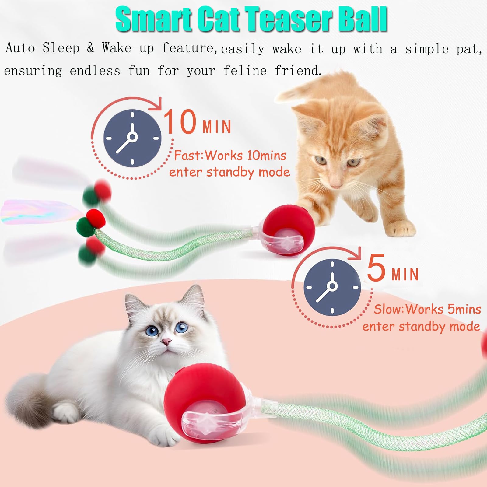 Tchernt blue light fast mode cat toy showing quick play sessions.