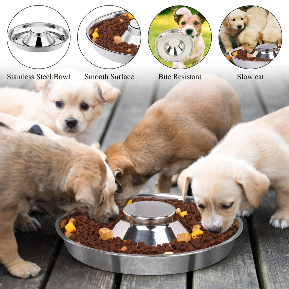 tchrules easy-clean stainless steel puppy bowls with smooth interiors for quick wipe-downs.