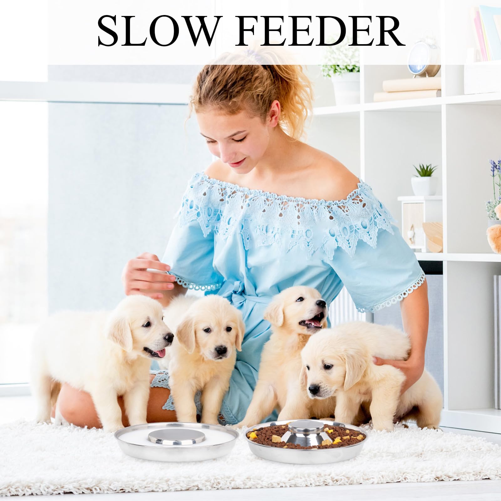 tchrules multi-puppy feeding bowls accommodate several pets at once.