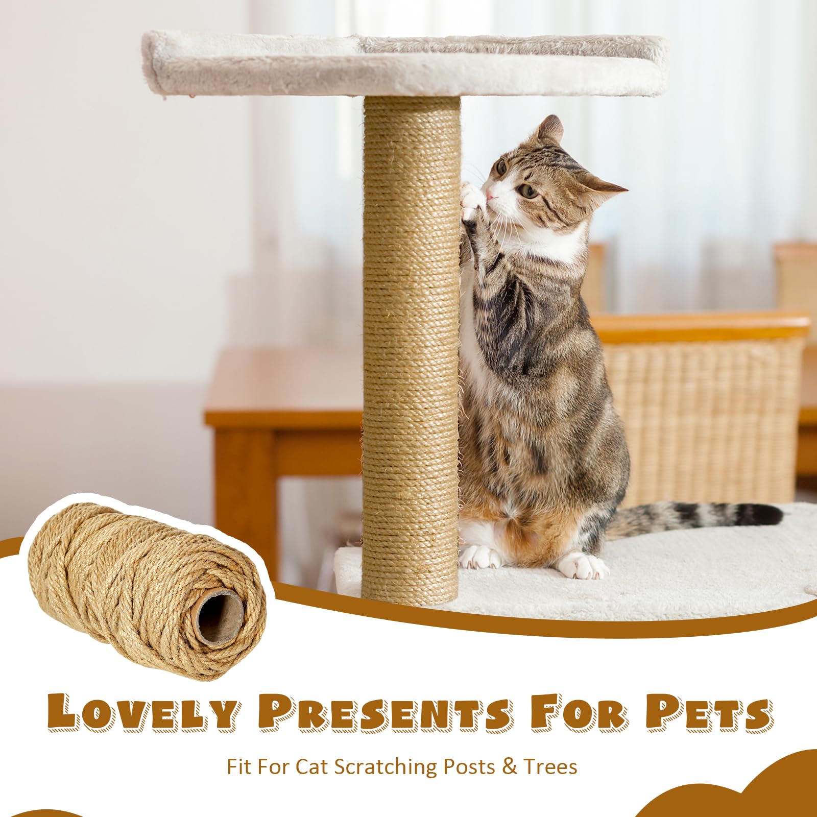 Tchrules sisal rope cat tree replacement enables sturdy, mess-free scratching surfaces