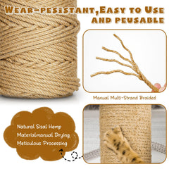 Tchrules sisal rope home-decor wrap enhances rustic furniture while protecting wood