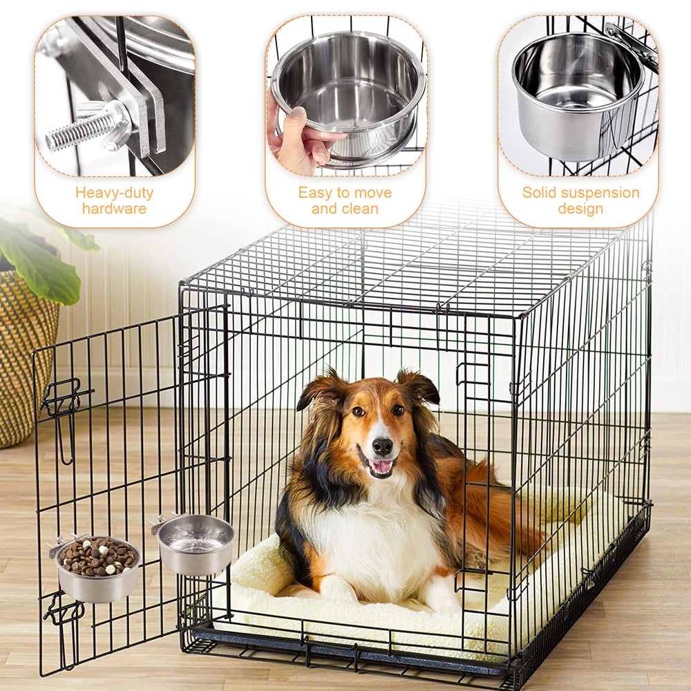 tchrules stainless steel dog bowl closeup shows durable, rust-proof construction.