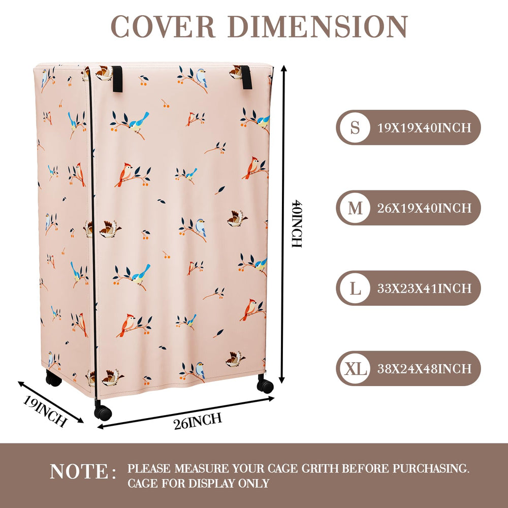 Tchvt Nighttime Bird Cage Cover bottom-elastic-hem demonstrates snug fit and secure shading.