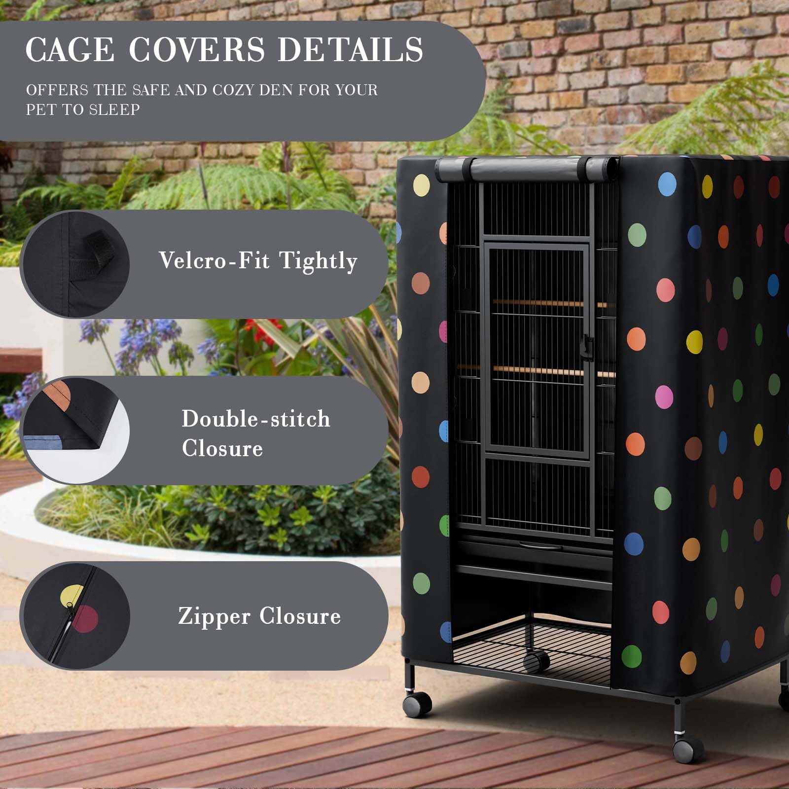 Tchvt cover offers six colors and four sizes to fit your cage.