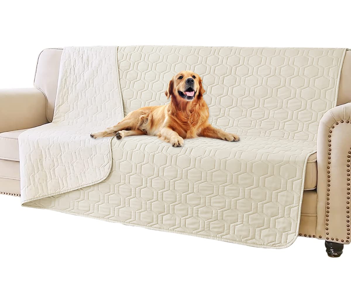 Tcksstex waterproof-anti-slip-dog-bed-cover-ivory provides stain protection for sofas.