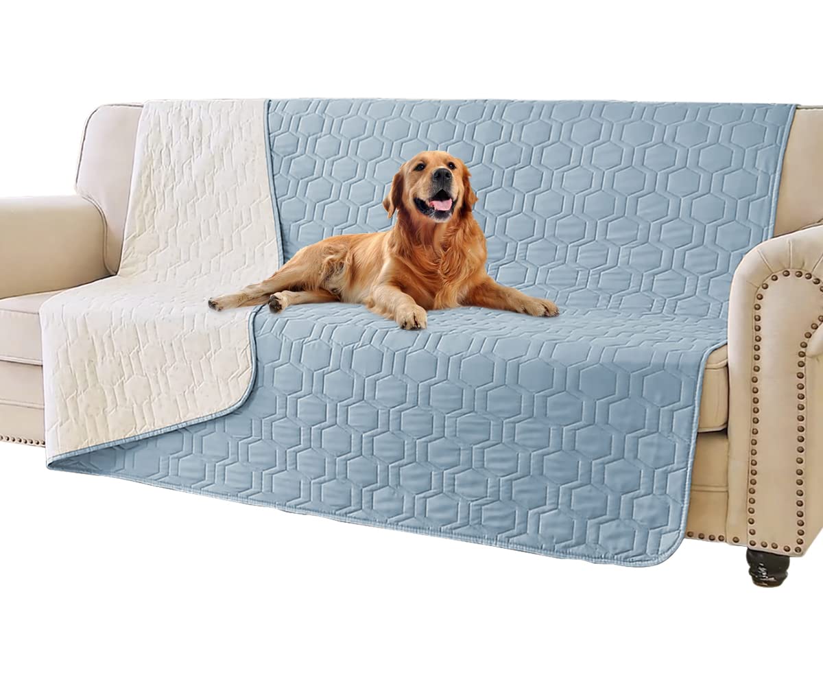 Tcksstex waterproof anti-slip dog bed cover on stoneblue protects furniture