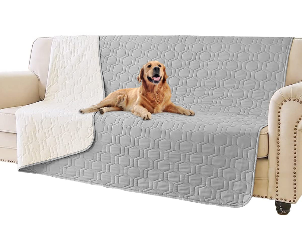 Tcksstex waterproof bed cover on sofa with dog protects furniture