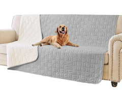 Tcksstex waterproof bed cover on sofa with dog protects furniture