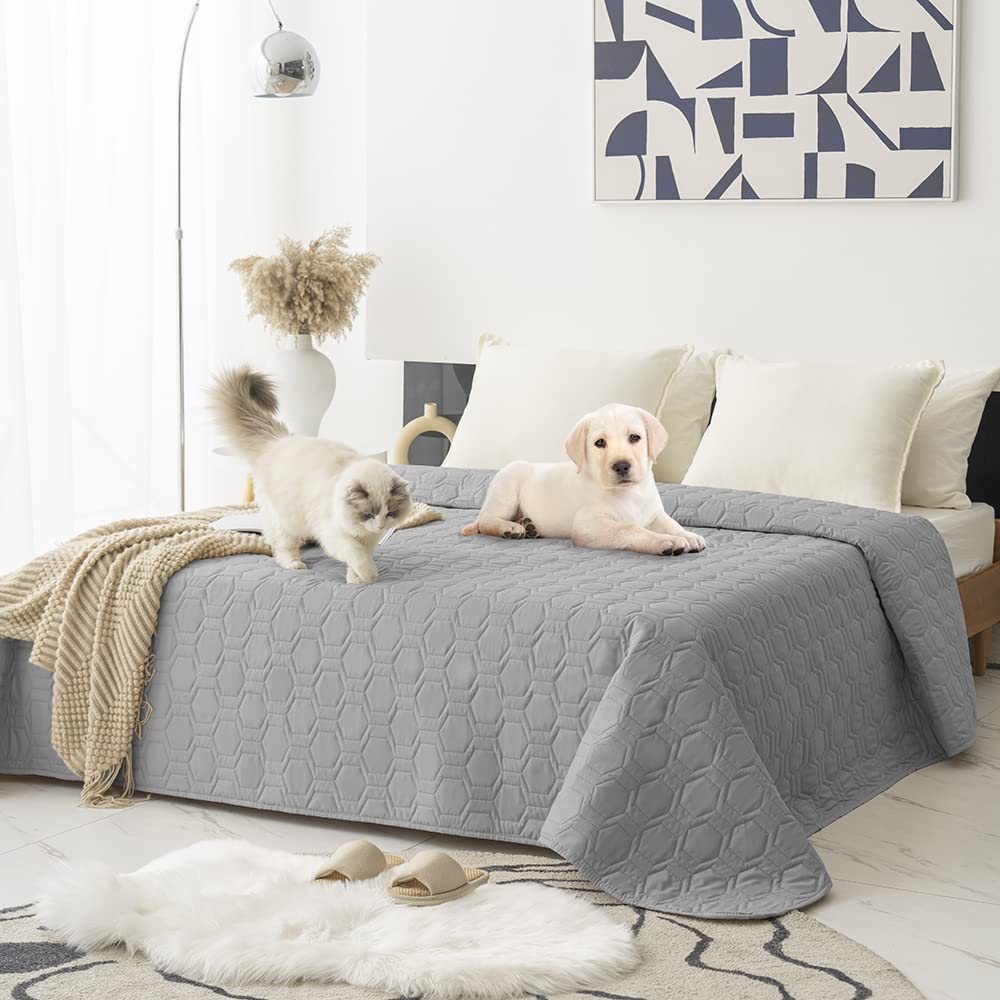 Tcksstex waterproof dog bed cover 82x102 in light grey protects furniture.